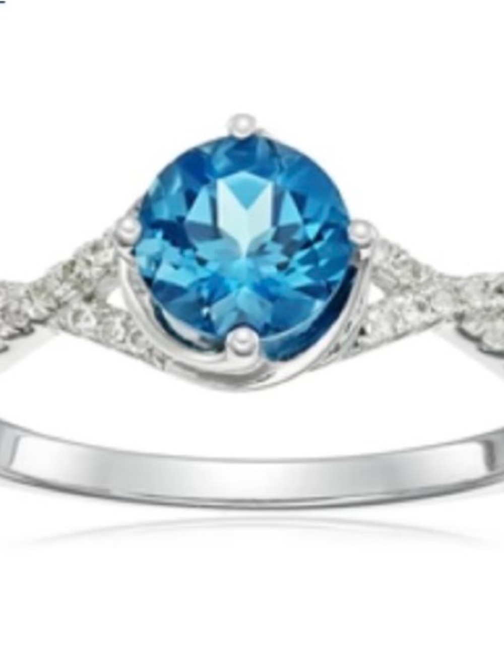 White Sapphire & Blue Topaz Ring & 925 Silver Blue Topaz & Sapphire Earrings